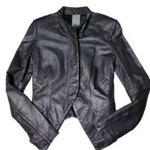 Vintage Black Fitted SCATOLA lwather Jacket S